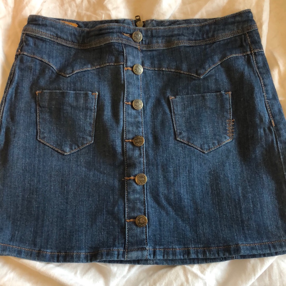 Button jean skirt